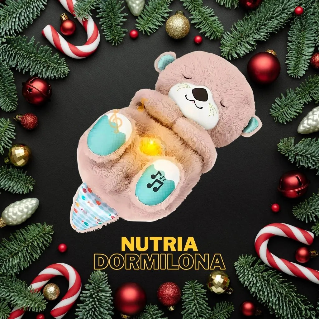 Nutria Dormilona: Peluche que Respira con Luz, Música y Ruido Blanco