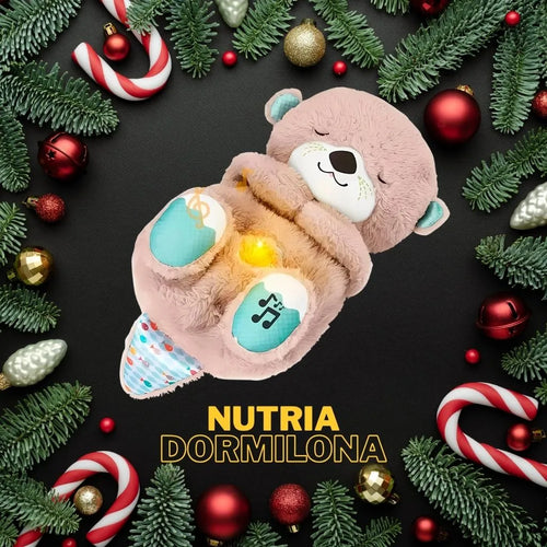 Nutria Dormilona: Peluche que Respira con Luz, Música y Ruido Blanco