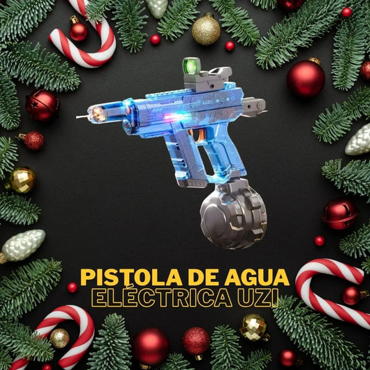 UZI Pistola Agua Eléctrica: Ráfaga Automática, Cargador Tambor y Batería Recargable
